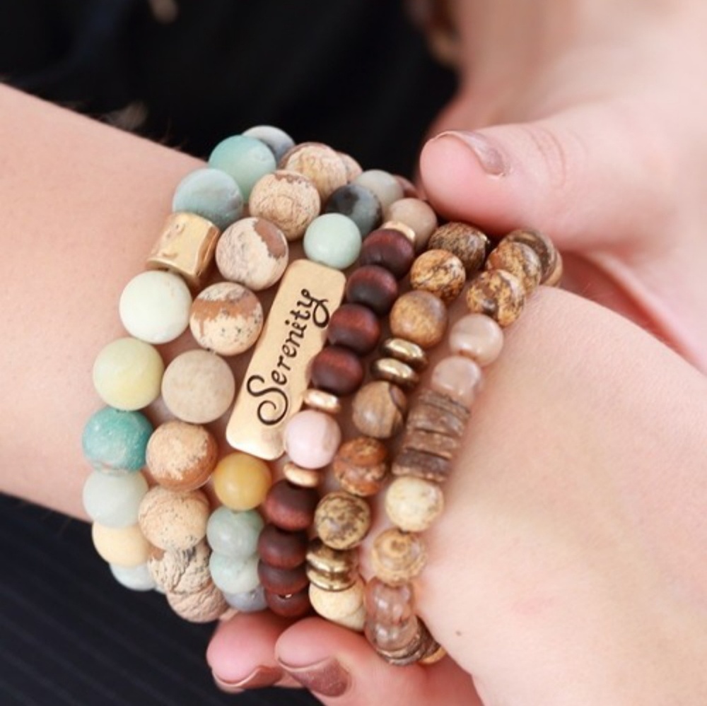 Natural stone bead Bracelet - Picture 7 of 8